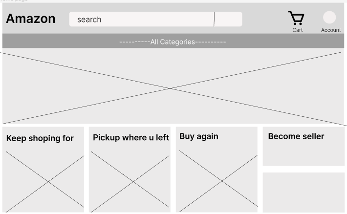 Amazon wireframes
